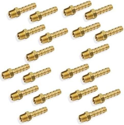 20PCS 1/4(6mm) Barb to 1/8 Male PT Brass Fitting, Enhanced Resistance to Corrosion and Abrasion, Temperature Proof, Long Service Life, Optimal Quality in Saudi Arabia