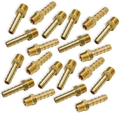 20PCS 1/4(6mm) Barb to 1/8 Male PT Brass Fitting, Enhanced Resistance to Corrosion and Abrasion, Temperature Proof, Long Service Life, Optimal Quality in Saudi Arabia