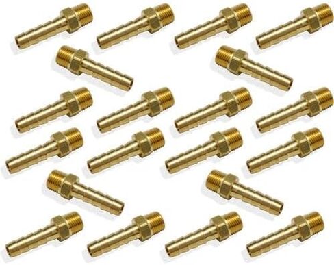 20PCS 1/4(6mm) Barb to 1/8 Male PT Brass Fitting, Enhanced Resistance to Corrosion and Abrasion, Temperature Proof, Long Service Life, Optimal Quality in Saudi Arabia