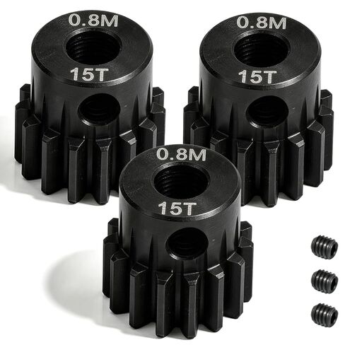 0.8M Hardened Steel Pinion Gear for RC Buggy Car Monster Truck Cars (5mm Bore, 11-35T), 0.8M Pinion Gear Compatible with 5mm Shaft, 0.8 Metric Pitch Gear for Traxxsa Arrma Tamiya 1/10 RC Car - 20T in Kuwait