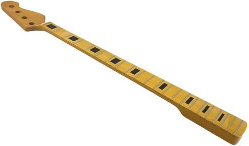 جيتار باس من خشب القيقب بمقياس 21 فريت 34 بوصة، كتلة نهائية صفراء مرصعة بجوز 38 مم (21 فريت 34 بوصة) in Kuwait