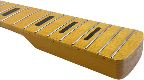 جيتار باس من خشب القيقب بمقياس 21 فريت 34 بوصة، كتلة نهائية صفراء مرصعة بجوز 38 مم (21 فريت 34 بوصة) in Kuwait