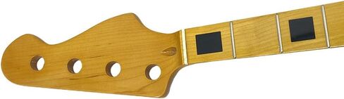 جيتار باس من خشب القيقب بمقياس 21 فريت 34 بوصة، كتلة نهائية صفراء مرصعة بجوز 38 مم (21 فريت 34 بوصة) in Kuwait