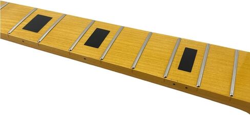 جيتار باس من خشب القيقب بمقياس 21 فريت 34 بوصة، كتلة نهائية صفراء مرصعة بجوز 38 مم (21 فريت 34 بوصة) in Kuwait