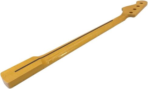 جيتار باس من خشب القيقب بمقياس 21 فريت 34 بوصة، كتلة نهائية صفراء مرصعة بجوز 38 مم (21 فريت 34 بوصة) in Kuwait