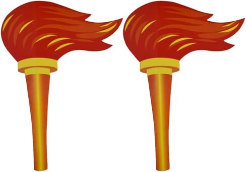 ibasenice Simulation Torch Props 2-Pack Lightweight Paperboard and Felt Fake Torches for Kids Birthday Parties Preschool Sports Ceremonies and Stage Performances 15.74 Inch in Saudi Arabia