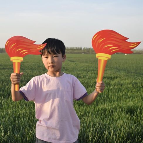 ibasenice Simulation Torch Props 2-Pack Lightweight Paperboard and Felt Fake Torches for Kids Birthday Parties Preschool Sports Ceremonies and Stage Performances 15.74 Inch in Saudi Arabia