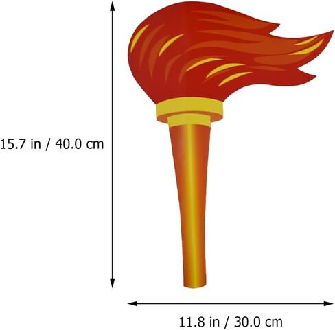 ibasenice Simulation Torch Props 2-Pack Lightweight Paperboard and Felt Fake Torches for Kids Birthday Parties Preschool Sports Ceremonies and Stage Performances 15.74 Inch in Saudi Arabia