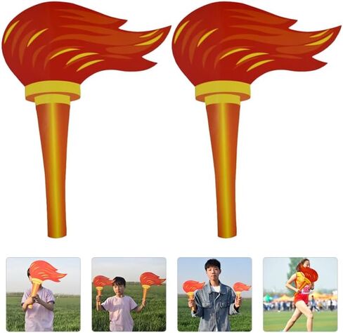 ibasenice Simulation Torch Props 2-Pack Lightweight Paperboard and Felt Fake Torches for Kids Birthday Parties Preschool Sports Ceremonies and Stage Performances 15.74 Inch in Saudi Arabia