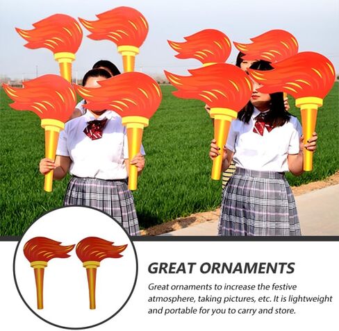 ibasenice Simulation Torch Props 2-Pack Lightweight Paperboard and Felt Fake Torches for Kids Birthday Parties Preschool Sports Ceremonies and Stage Performances 15.74 Inch in Saudi Arabia