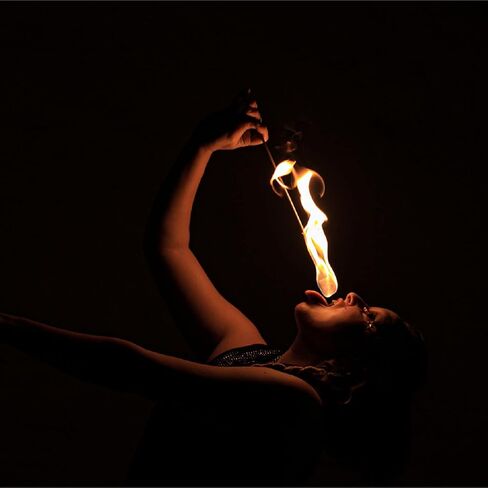 شعلة أكل النار - رأس كيفلر مون بليز منسوج مقاس 1 بوصة - طول 17 بوصة - تُباع بشكل فردي - تنفس النار، البصق، المنفاخ، السيرك، التدفق، دعامة الرقص - للمهرجانات والعروض - من FIRE MECCA in Kuwait