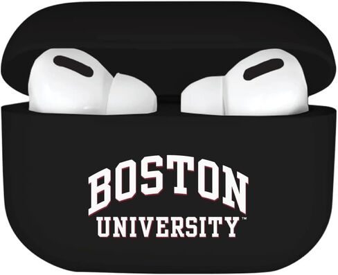 OTM Essentials Officially Licensed Boston University Airpods Case, Compatible with Apple AirPods Pro (TPU), Earbuds Case, Wireless Charging, Classic, Iridescent Frosted White in Saudi Arabia