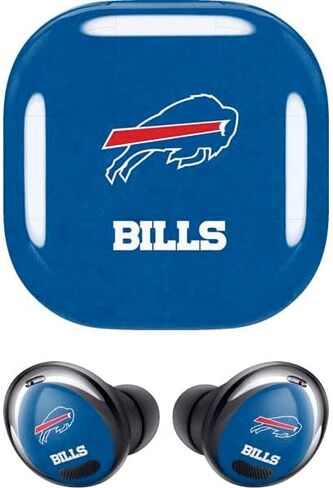 ملصق صوتي من Skinit متوافق مع Samsung Galaxy Buds Pro - تصميم مرخص رسميًا من NFL Buffalo Bills in Saudi Arabia