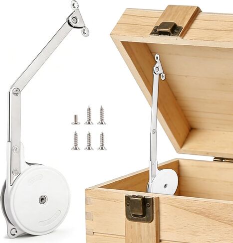 Soft Close Toy Box Hinges, 1 Pack Zinc Alloy Heavy Duty Lid Support, Universal Design Reversible Mounting, Smooth Quiet Lid Stay for Wooden Box in Saudi Arabia