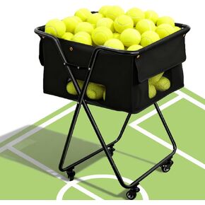 قادوس كرة تنس قابل للطي، يحمل 170 كرة، وعاء كرة تنس ذو سعة كبيرة مع عجلات لتدريب البيسبول على كرة البيسبول in Kuwait