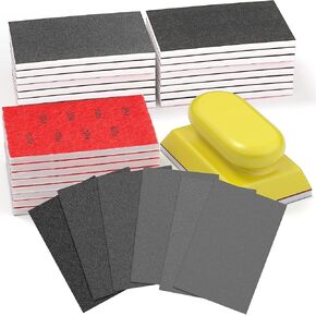 مجموعة إسفنجة صنفرة BURMONG مكونة من 25 قطعة، 120-600 حبيبة، قابلة لإعادة الاستخدام مقاس 3×4 بوصة، كتل صنفرة إسفنجية رطبة وجافة للخشب والأثاث والمعادن والجدران الجافة in Kuwait