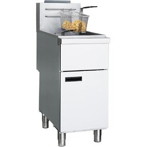 مقلاة عميقة تعمل بغاز البروبان التجاري بثلاثة أنابيب سعة 90.000 وحدة حرارية بريطانية - سعة الزيت 40 رطلًا مقلاة غاز LP للمطاعم، تحكم في الحرارة 200 درجة فهرنهايت - 400 درجة فهرنهايت، CSA in Kuwait