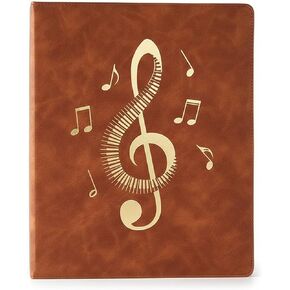 ،ملف الموسيقى الورقية ،جلد ،20 ورقة غير عاكسة/40 صفحة ،للكتابة ،ملف ذو 4 حلقات (بني) in Kuwait