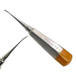 German Stainless Steel Luxating Apical Root Pick Elevator - Gold Color Lightweight Handle - Curved Tips - Dental Instruments - 1 Piece (4mm) in Saudi Arabia