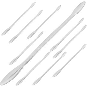 10 قطعة من ملاعق أخذ العينات من الفولاذ المقاوم للصدأ، مجارف قياس مختبرية مزدوجة الرأس 16 سم، ملاعق صغيرة رفيعة لأخذ عينات الطب واستخدام التجارب in Kuwait