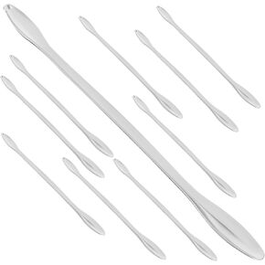 10 قطع من ملاعق المختبر المصنوعة من الفولاذ المقاوم للصدأ من ديديساون 16 سم، ملاعق قياس صغيرة سميكة مزدوجة الأطراف لأخذ عينات المسحوق والاستخدام التجريبي in Kuwait