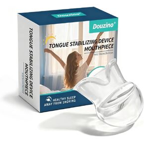 Tongue Stabilizing Device Mouthpiece - Reusable, BPA-Free Anti Snore Solution & Comfortable Tongue Retainer to Reduce Snoring for Better Sleep, Fits Men & Women(White) in Kuwait