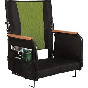 مقاعد استاد عريضة للغاية مع دعم للظهر، وكراسي تبييض ذات ظهر عالٍ ووسادة، ومقعد تبييض محمول مبطن مع مساند للذراعين، وحامل أكواب وجيوب تخزين (برتقالي) in Kuwait