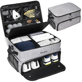 Golf Trunk Organizer, Golf Accessories for Men, Car Storage Bag with 2 Shoe Compartments, Adjustable Dividers for Gear, Durable Water-Resistant Design, Ideal Gift for Golfers in Saudi Arabia