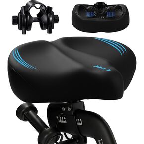 وسادة مقعد دراجة كبيرة الحجم جديدة 2026 للرجال والنساء، سرج دراجة مريح من إسفنج الذاكرة، مقعد دراجة عالمي مقاوم للماء لدراجات بيلوتون للتمرين على الطرق الجبلية ودراجات المدينة الكهربائية in Kuwait