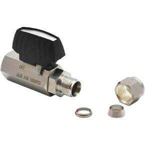 BVJ - OD/F Stainless Steel Ball Valve 1/4 3/8 1/2 Throttle 3000 Psi SS316L for Laboratory Oil Air Water(BVJ-8OD 8mm) in Kuwait