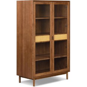 خزانة Poly & BARK Nuvon باللون البني الخشبي مع تشطيب خشبي حديث وتخزين مغلق وتصميم معاصر نظيف لمساحات المعيشة in Kuwait