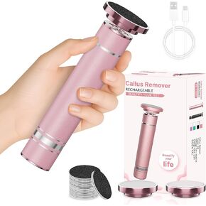 مزيل مسامير القدم الكهربائي القابل لإعادة الشحن مع رأس طحن قابل للاستبدال، مزيل مسامير القدم الاحترافي من الألومنيوم للقدمين، مبرد قدم مزدوج السرعة للبشرة الجافة المتشققة والميتة، وردي in Kuwait