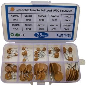 50 قطعة إعادة تعيين الصمامات شعاعي الرصاص PPTC GBX-020 GBX-030 GBX-040 GBX-050 GBX-075 GBX-110 GBX-135 GBX-160 GBX-185 GBX-250 PPTC Polyswitch مجموعة متنوعة in Kuwait