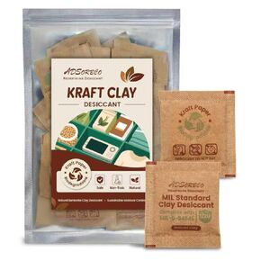 ADSorbco 6 جرام × 50 عبوة من عبوات مجففة طين البنتونيت - ممتص الرطوبة بدرجة الطعام لأغذية الحيوانات الأليفة والشاي والحبوب الجافة والتوابل وصناديق التخزين - عبوات جل السيليكا البديلة، عبوات مجففة للتخزين in Kuwait