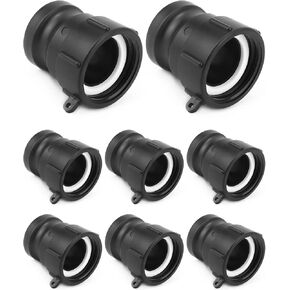 QWORK Poly Fittings, 8 Pack 2" Part A Cam Groove Hose Fitting, 2" Male Adapter x 2" Female Thread, IBC Tote Valve, IBC Tote Fittings, Black in Kuwait