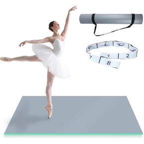 سجادة أرضية الرقص غير قابلة للانزلاق مع حزام كتف قابل للحمل وحزام مقاومة للرقص، أرضية رقص للباليه والجاز والبوب ​​سميكة من مادة PVC وقابلة لإعادة الاستخدام in Kuwait