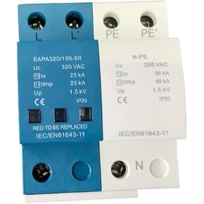 1 + NPE AC Surge Protector 100KA، T1 + T2 AC SPD، 3 مراحل AC275V 320V 385V 440V، مع اتصال إنذار (1 NPE 385V، مع RC) in Kuwait