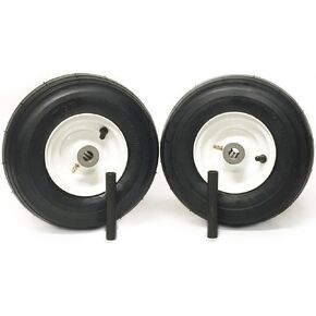 MowerPartsGroup (2) Pneumatic Tire Assemblies 11x4.00-5 Universal Ribbed Zero Turn 3/4" Bearings in Kuwait
