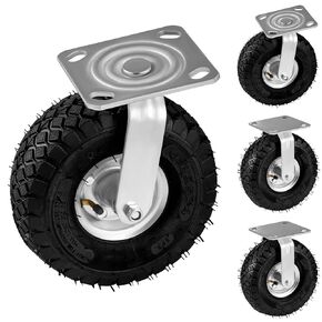 Pneumatic Casters 8 Inch 4-Pack, 2 Swivel & 2 Rigid, Heavy Duty Casters 1200 LBS Capacity, Rubber Wheel for Workbench, Cart, Trolley,Wagon and Shelves in Saudi Arabia