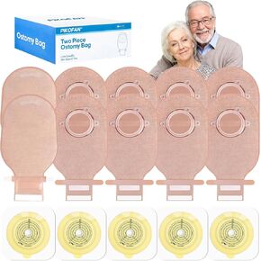100 Count) 68 Colostomy Bags+32 Barriers, Two-Piece System with Hook and Loop Closure, Ostomy Supplies for Stoma Care, Effective Odor Control, Gentle on Skin, 15mm-57mm Cut to Fit in Saudi Arabia