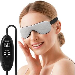 Heated Eye Mask – Warm Compress for Dry Eyes, USB Electric Heating Pad for Stye & Chalazion Eye Treatment, Eye Sleep Mask for Dark Circles and Puffiness Relief (Gray) in Kuwait