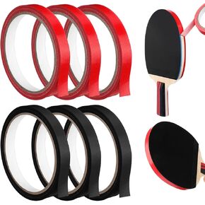 Soulchen 6 Pcs Table Tennis Paddle Side Tape to Protect the Edges of Your Rubber and Guard Tape Blade Paddle Edge Includes Black and Red Width 12 mm One Rolls Come in 10 M (20 Rackets) in Kuwait