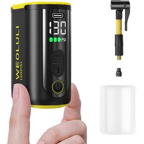 مضخة دراجة كهربائية، مضخة دراجة صغيرة 130 رطل لكل بوصة مربعة، مضخة محمولة لركوب الدراجات مع مقياس ضغط رقمي وإيقاف تلقائي لصمامات بريستا وشرايدر، دراجة الطريق MTB الإلكترونية in Kuwait