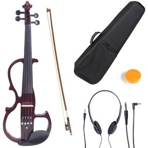 Cecilio Left-Handed Electric Violin - 1/2 Full Set Solid Wood Electric Silent Violin with Ebony Fittings, Ideal Gifts for Musicians & Music Enthusiasts, Mahogany Metallic in Kuwait
