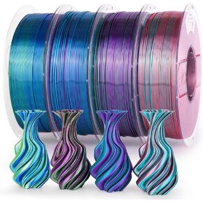 خيوط طابعة AMOLEN Silk PLA ثلاثية الأبعاد، لون مزدوج أسود برتقالي PLA 1.75 مم، خيوط لامعة متغيرة اللون طباعة ثلاثية الأبعاد PLA خيوط لمعظم طابعات FDM ثلاثية الأبعاد، بكرة 1 كجم (2.2 رطل) in Kuwait