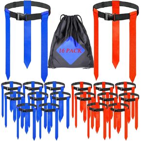 16 مجموعة من أحزمة كرة القدم، مجموعة علم كرة القدم قابلة للتعديل مع أعلام وحزام تدريب أعلام كرة القدم مع حقائب تخزين in Kuwait