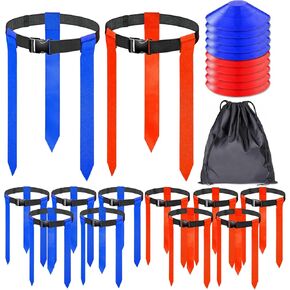 أحزمة كرة القدم العلم، 10 مجموعات مجموعة كرة القدم العلم قابل للتعديل، مجموعة تدريب أعلام كرة القدم تشمل المخاريط، وحقيبة التخزين in Kuwait