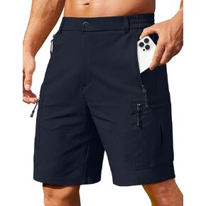 COOFANDY Men's Hiking 9" Cargo Shorts Lightweight Outdoor Shorts Quick Dry Golf Camping Casual Fishing with 5 Zipper Pockets in Kuwait