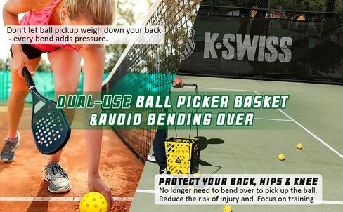 Pickleball Hopper Collector, 40 Pickleball Balls Capacity, Lightweight Pickleball Picker Upper, Pickleball Picking Ball Picking Tool. in Kuwait