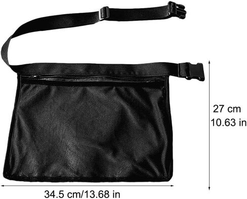 2Pcs Tennis Ball Band Holder Pickleball Ball Waist Bag with Adjustable Belt,Tennis Balls Holder Waist Pouch Carrier Holding 8 Tennis or Pickleball for Cycling,Golf(black,Size:13.68 x 10.63inch) in Kuwait